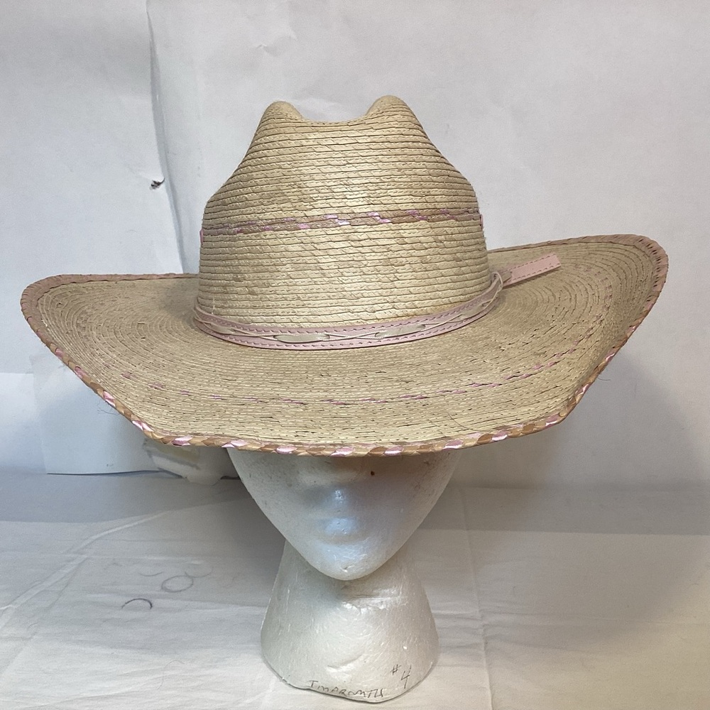 Bullhide Women’s Candy Kisses Cowboy Hat Natural color with Pink  Highlights